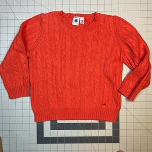 Petit Bateau Orange Cable Knit Pullover 5 years